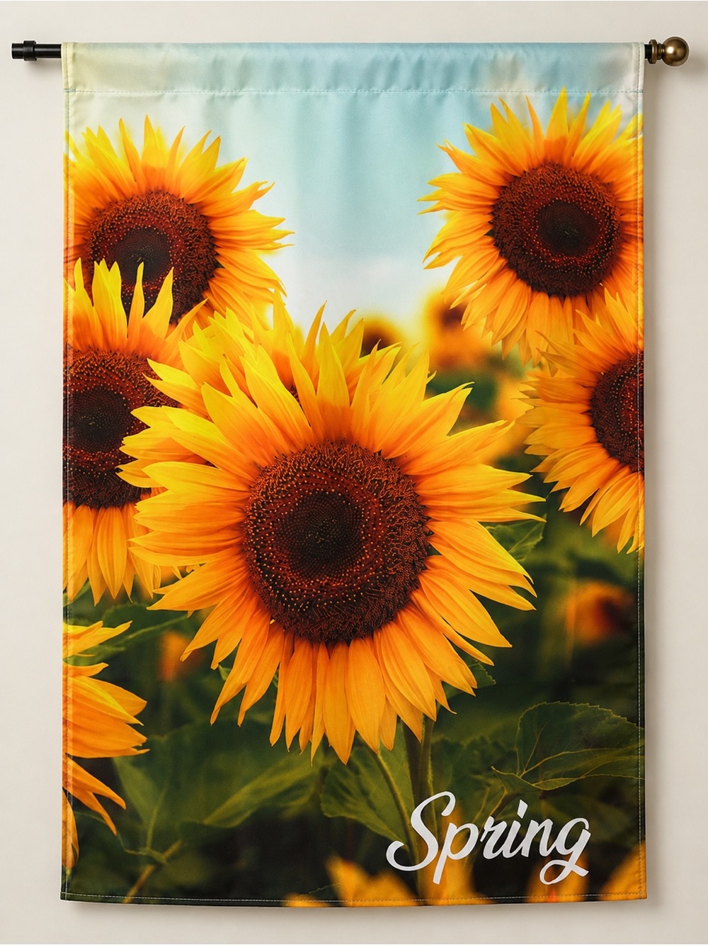 🩷. True Living Outdoors Sunflower Garden Flag - Green & Yellow. 28 in x 40 in